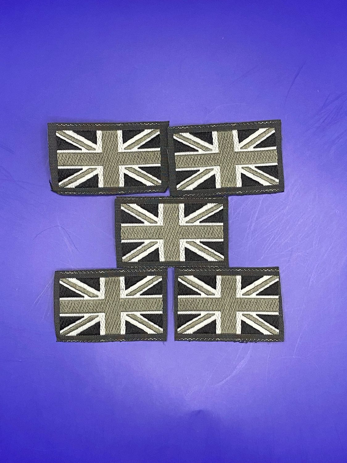 Small Woven Union Flag Patch Union Jack (Pack of 5) Subdued