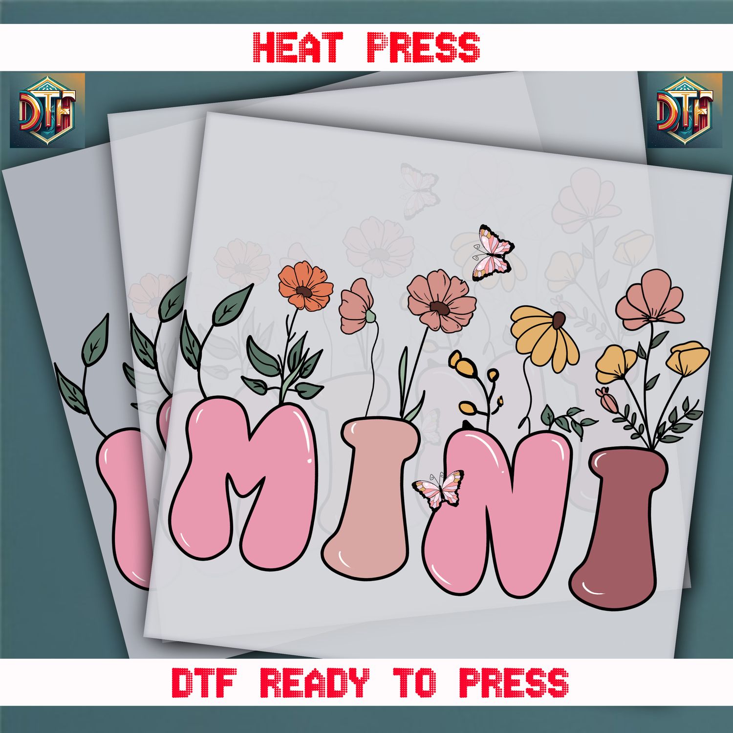 Ready To Press Mini Flowers DTF Transfers