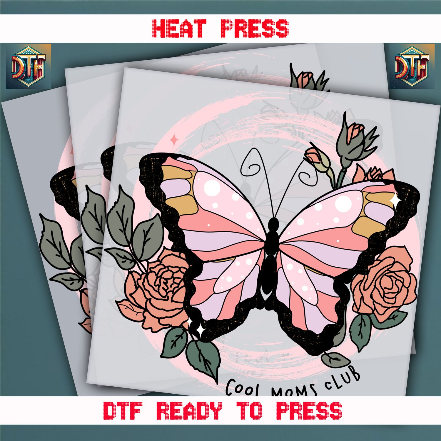 Ready To Press Cool Moms Club DTF Transfers