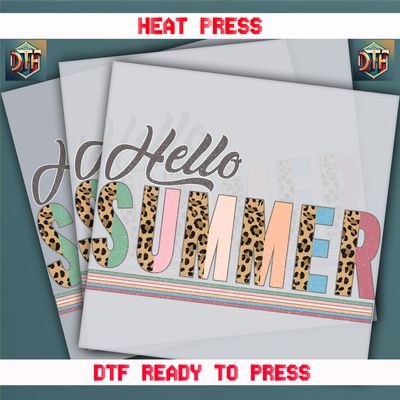 Ready To Press Hello Summer DTF Transfers