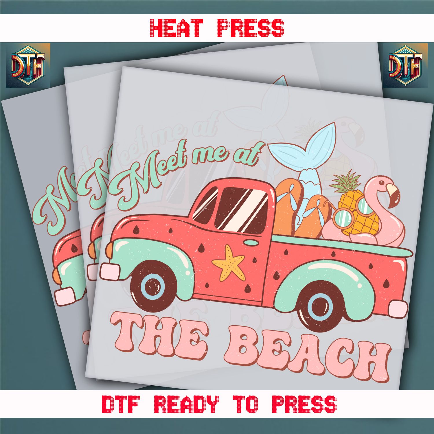 Ready To Press Meet Me At The Beach DTF Transfers