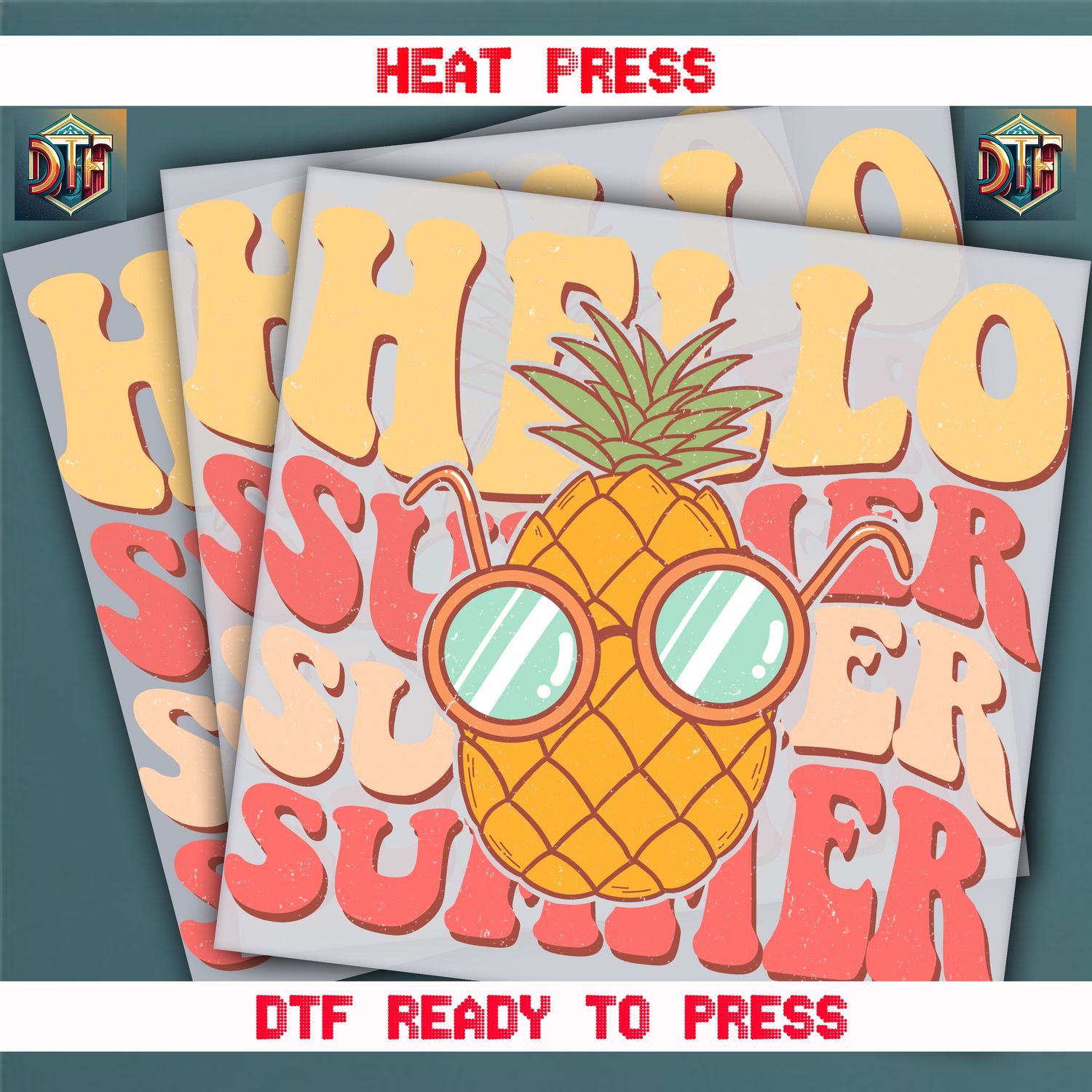 Ready To Press Hello Summer DTF Transfers