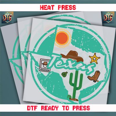 Ready To Press Texas DTF Transfers