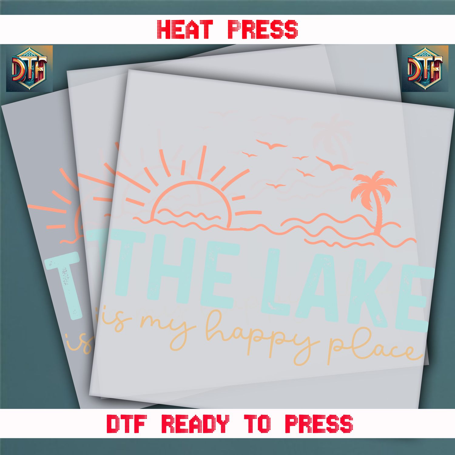 Ready To Press  The Lake Is My Happy Place DTF Transfers