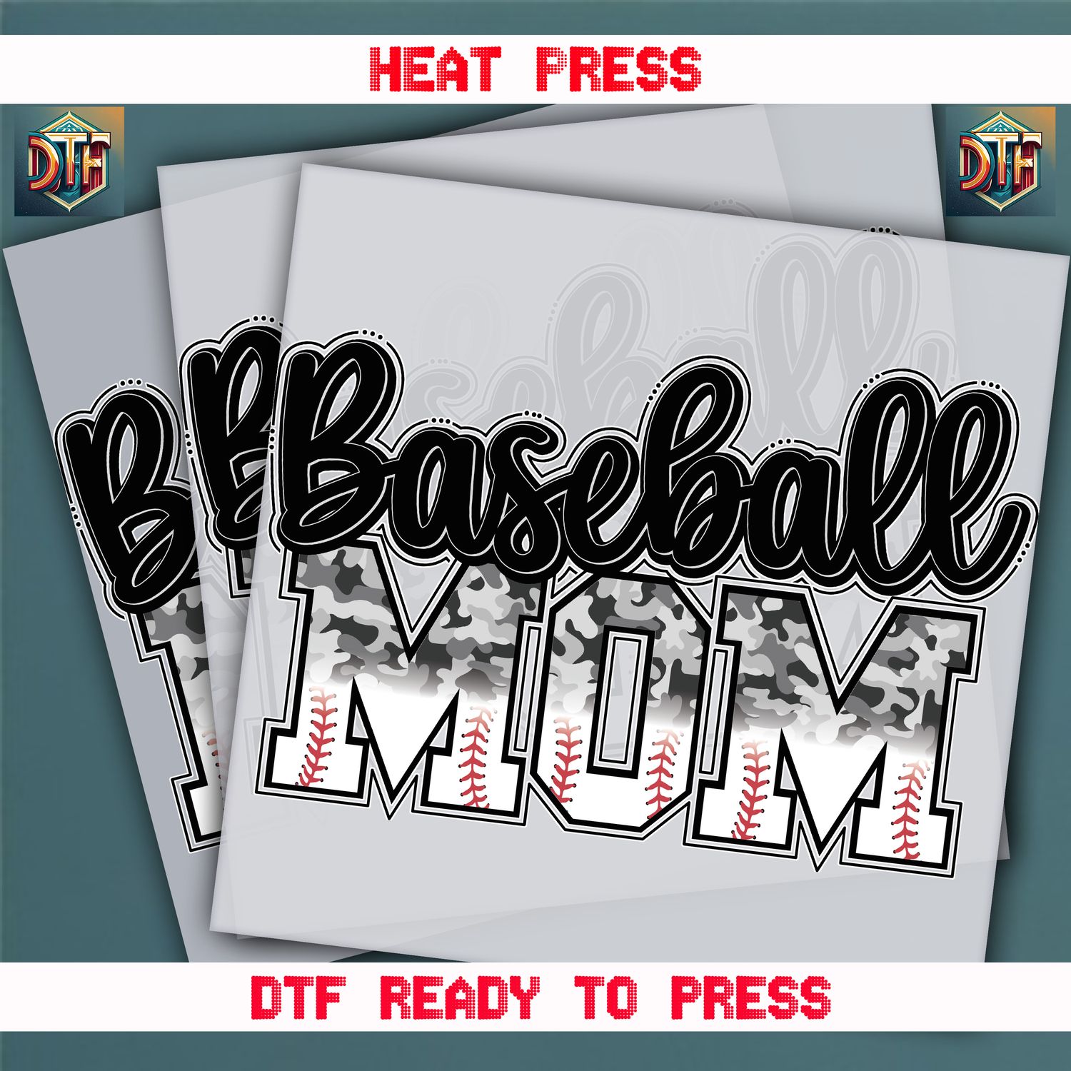 Ready To Press Baseball Mom DTF Transfers