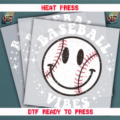 Ready To Press Baseball Vibes DTF Transfers