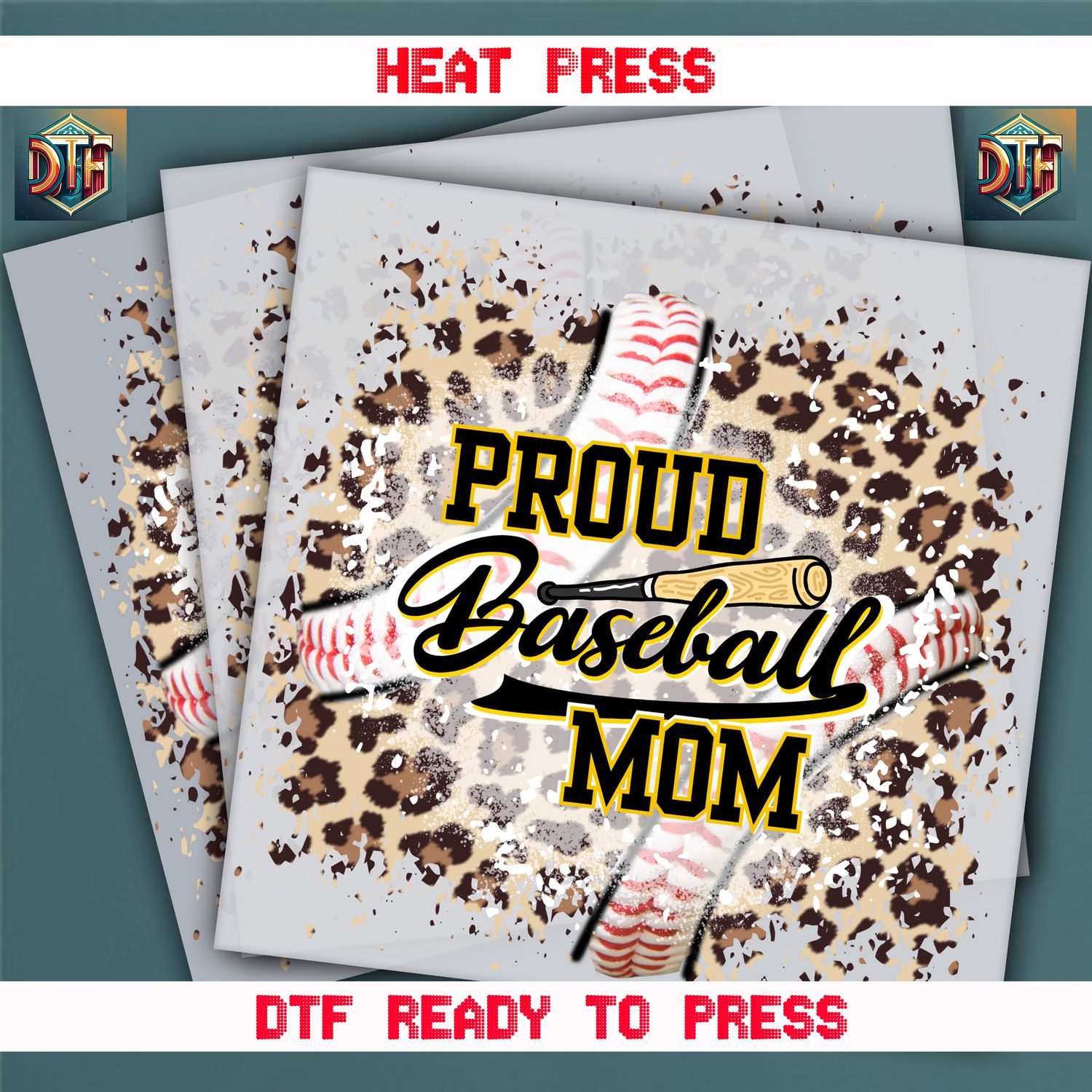 Ready To Press Proud Baseball Mom DTF Transfers