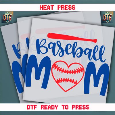Ready To Press Baseball Mom DTF Transfers
