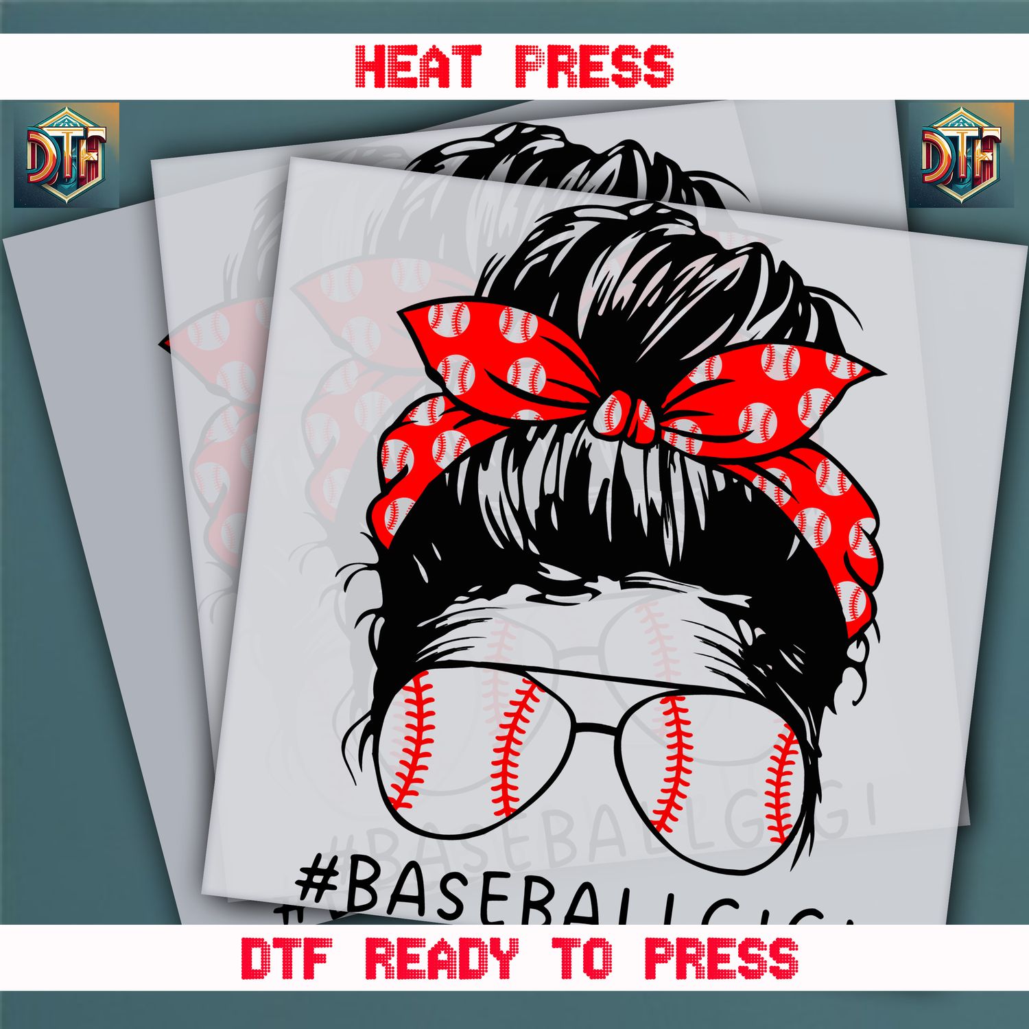 Ready To Press Baseball Gigi DTF Transfers
