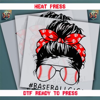 Ready To Press Baseball Gigi DTF Transfers