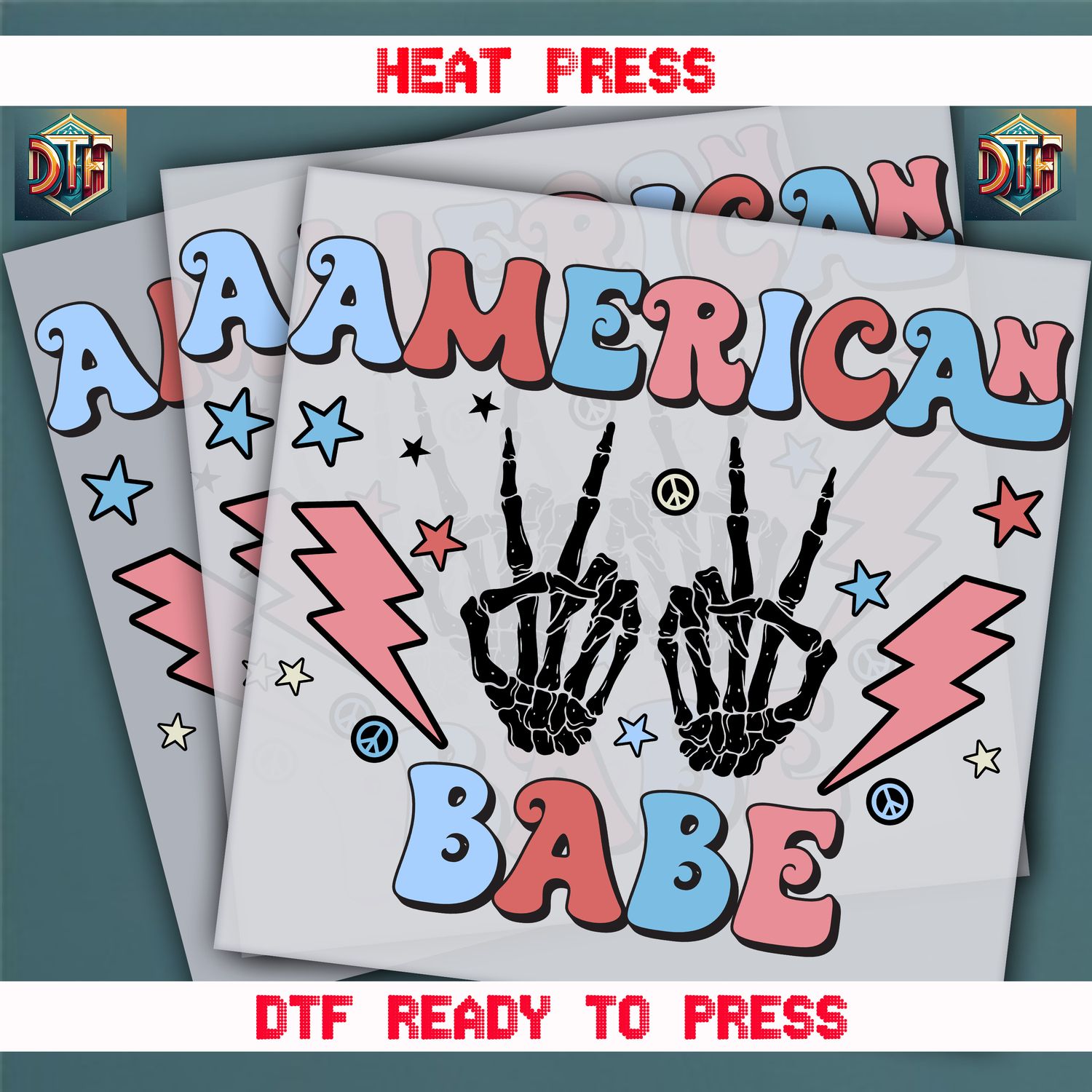 Ready To Press American Babe DTF Transfers