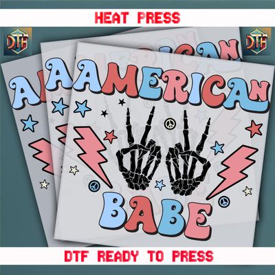 Ready To Press American Babe DTF Transfers