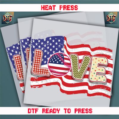 Ready To Press Baseball Love DTF Transfers
