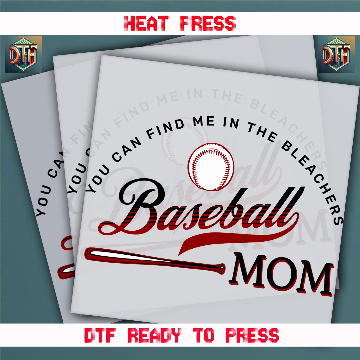 Ready To Press You Can Find Me in The Beachers Baseball Mom DTF Transfers