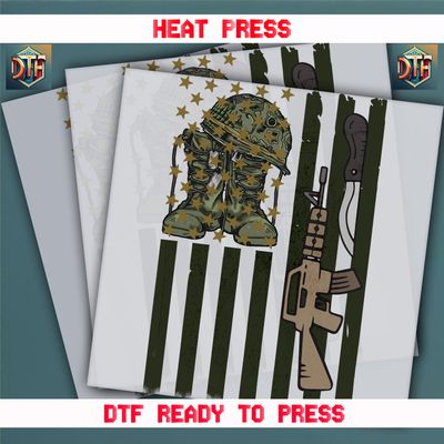 Ready To Press American Flag Helmet DTF Transfers