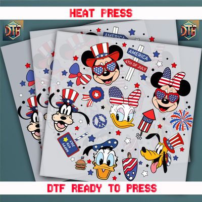 Ready To Press America 4th Of July  DTF Transfers