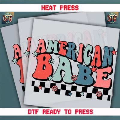 Ready To Press American Babe DTF Transfers