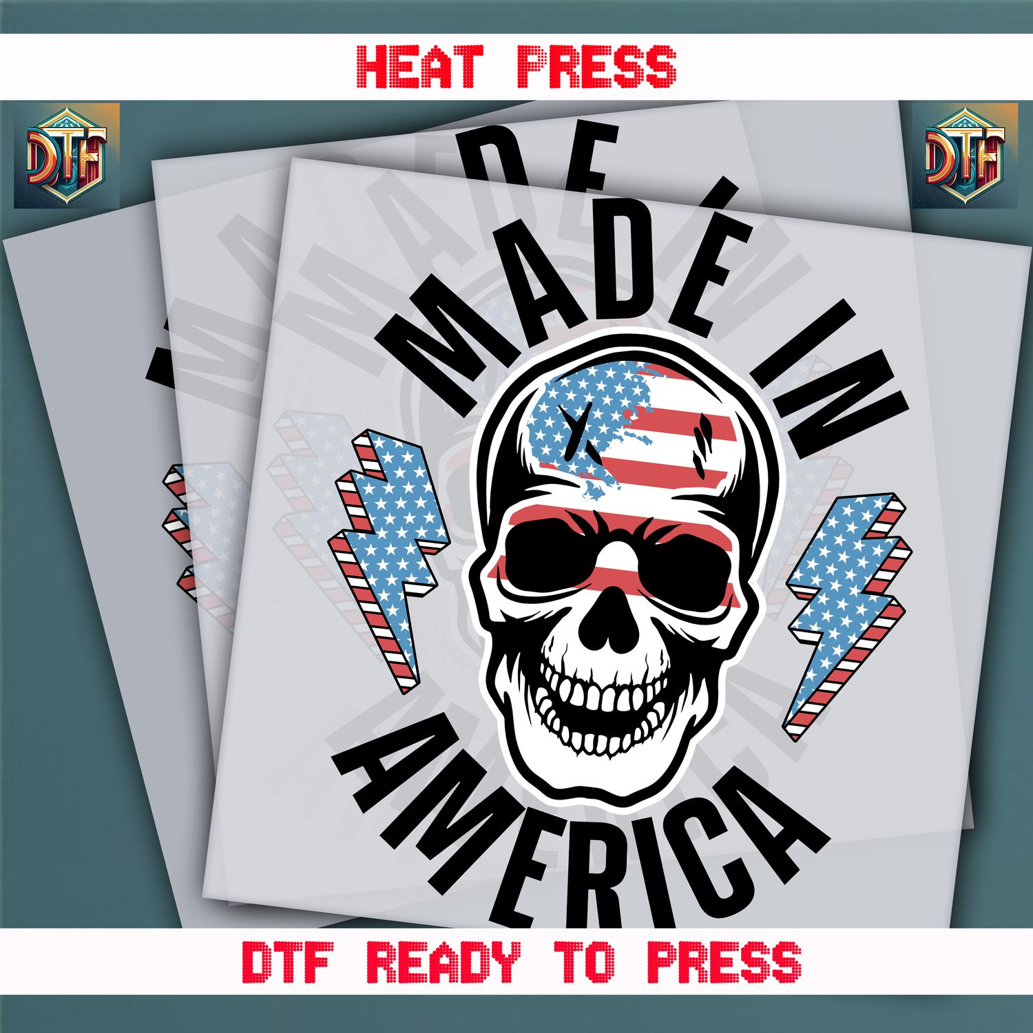 Ready To Press Made In America DTF Transfers
