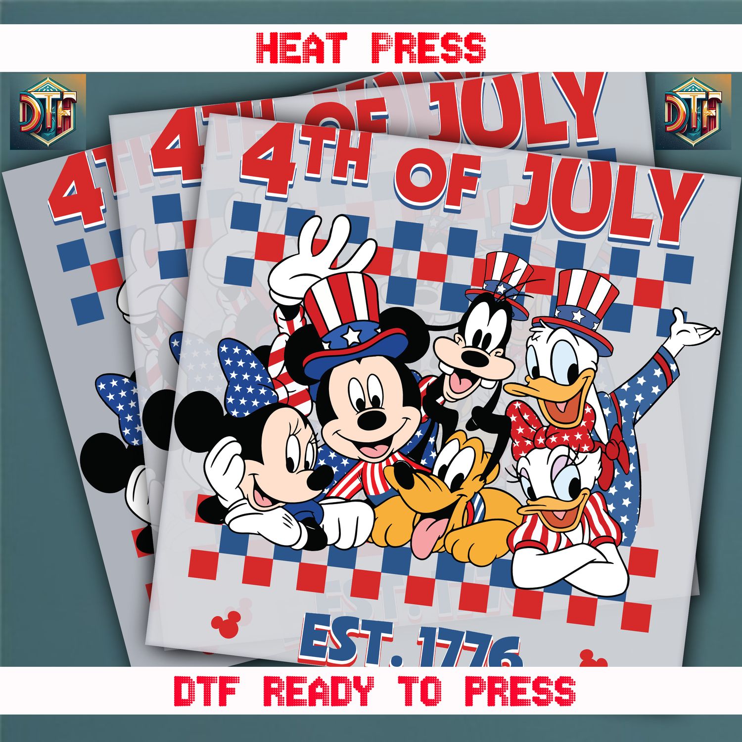 Ready To Press 4th Of July EST.1776 DTF Transfers