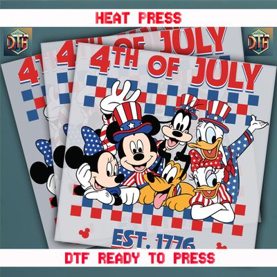 Ready To Press 4th Of July EST.1776 DTF Transfers