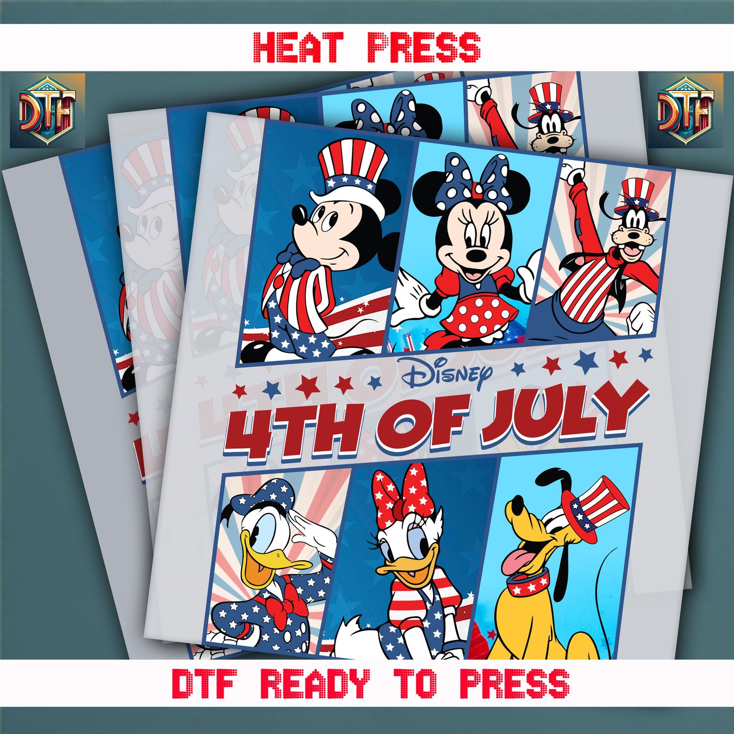 Ready To Press Disney 4th Of July  DTF Transfers