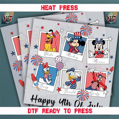 Ready To Press Happy 4th Of July  DTF Transfers