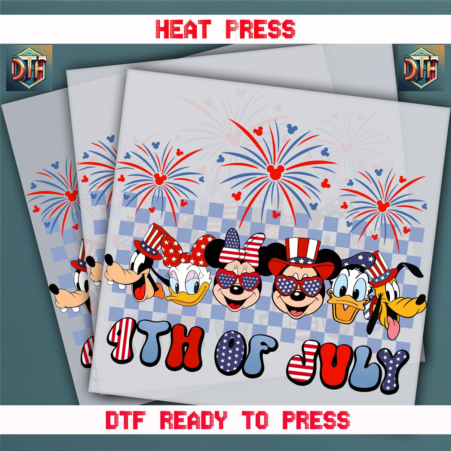 Ready To Press Disney 4th Of July  DTF Transfers