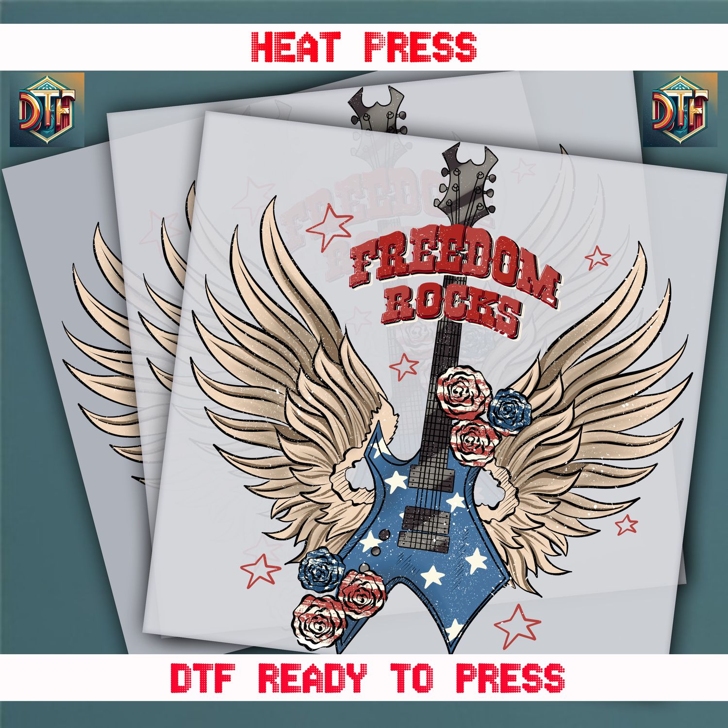 Ready To Press Freeedom Rocks DTF Transfers