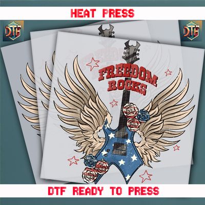Ready To Press Freeedom Rocks DTF Transfers
