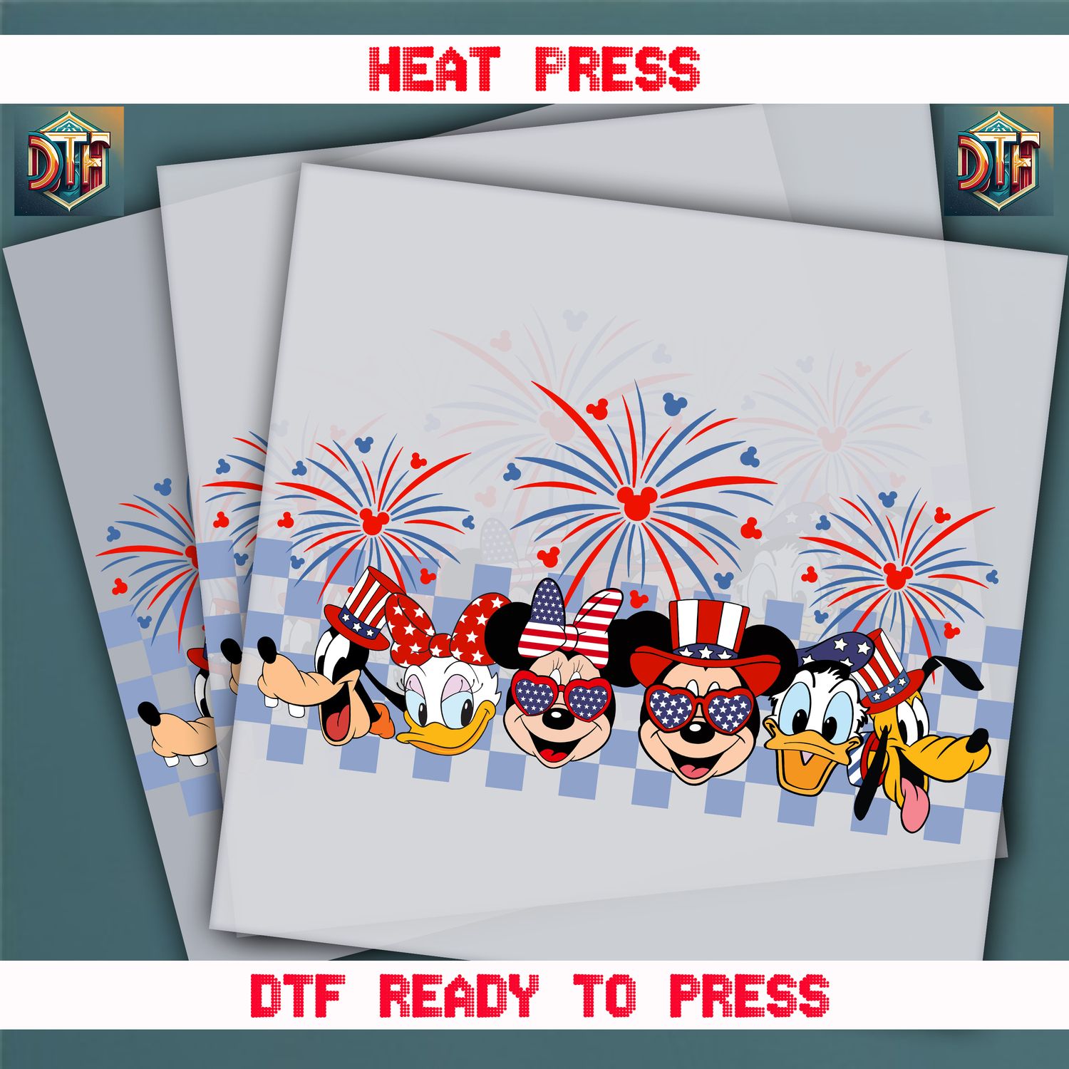 Ready To Press Disney 4th Of July  DTF Transfers