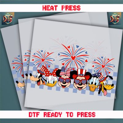 Ready To Press Disney 4th Of July  DTF Transfers