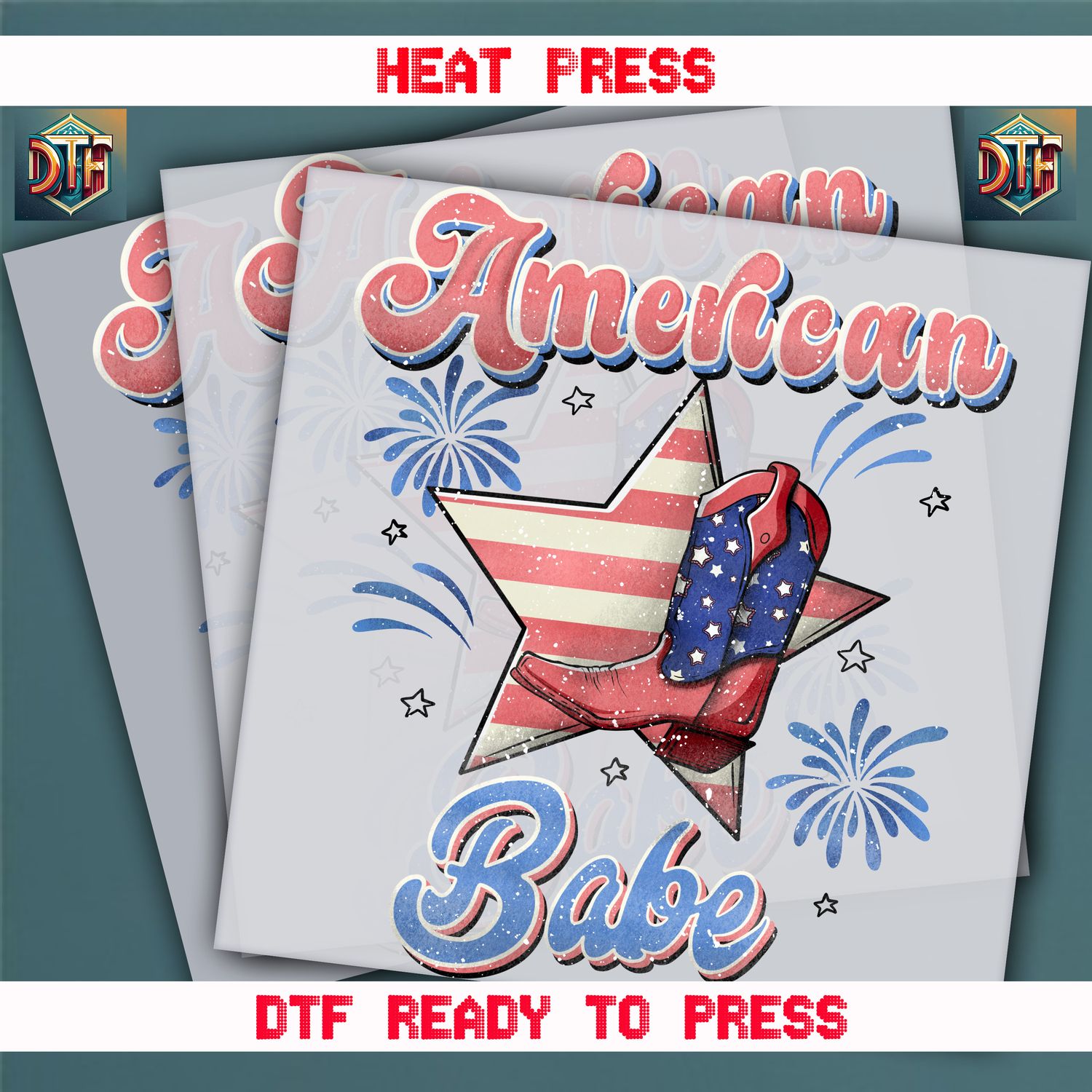 Ready To Press American Babe DTF Transfers