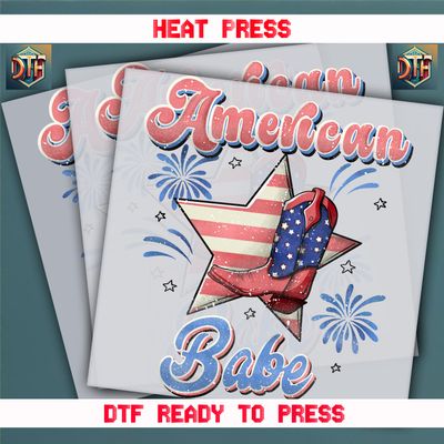Ready To Press American Babe DTF Transfers