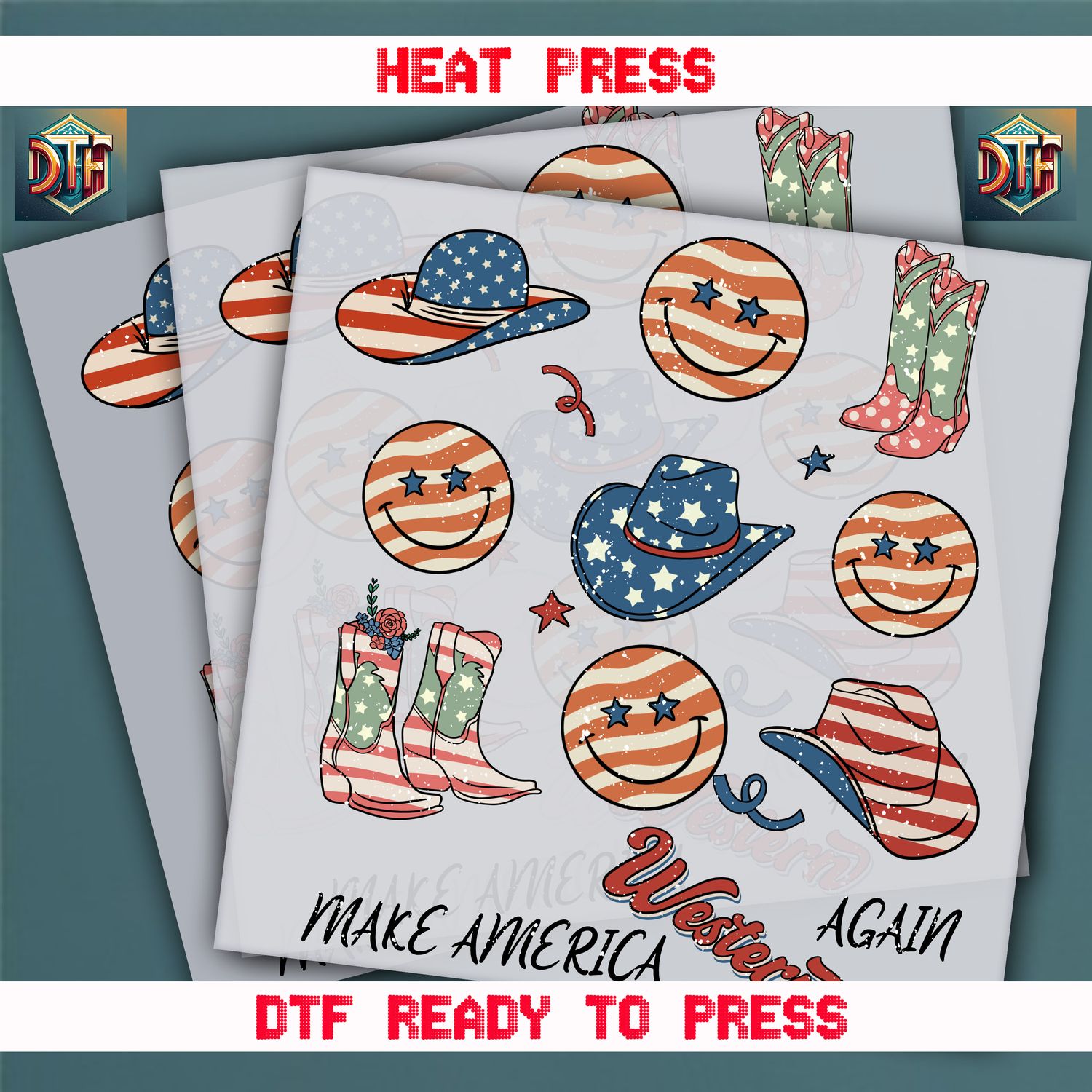 Ready To Press Make America Western Again Transfers