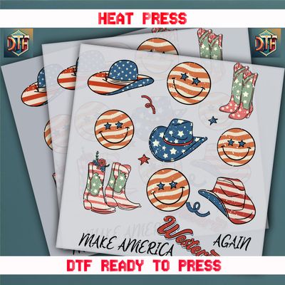 Ready To Press Make America Western Again Transfers