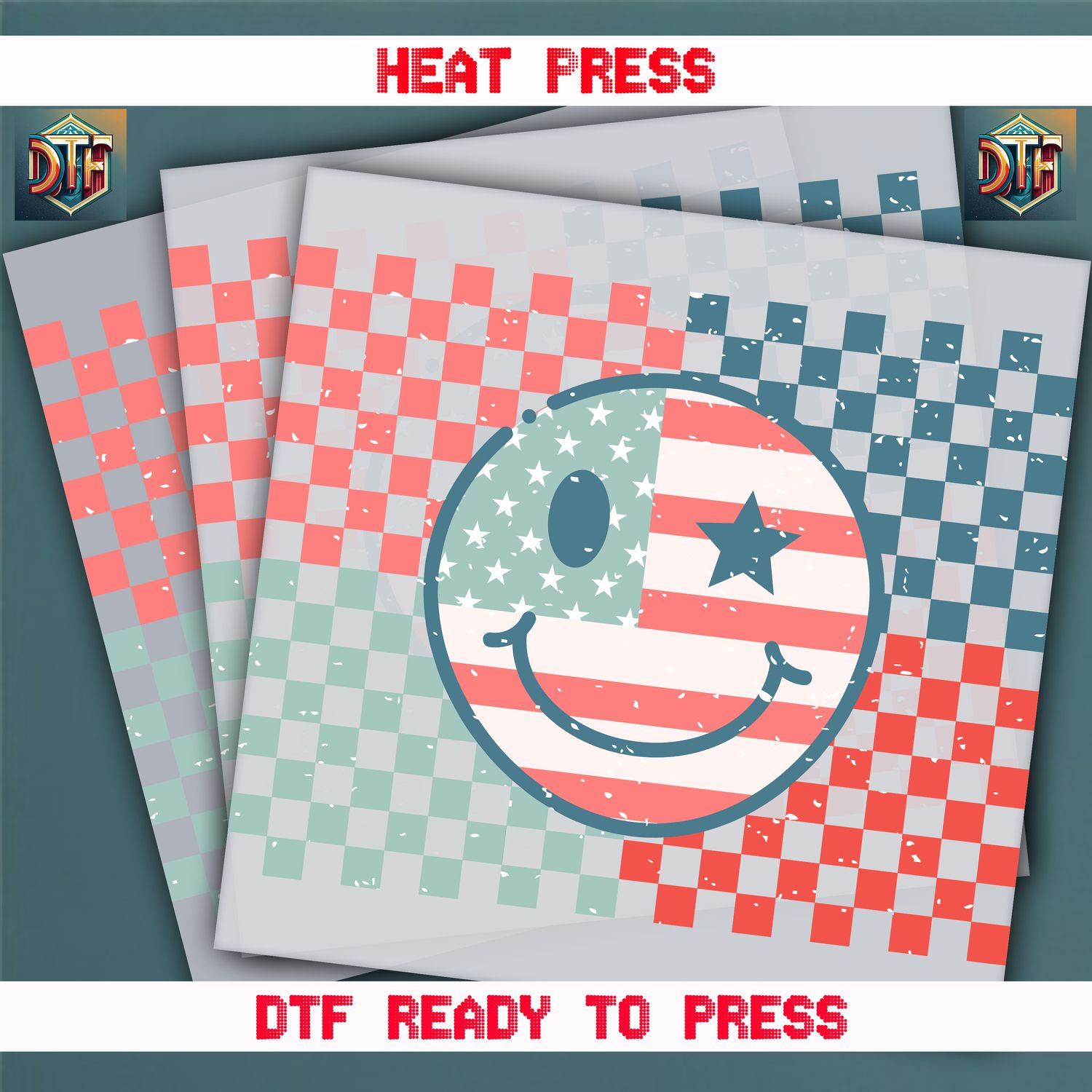 Ready To Press Smile American Flag Transfers