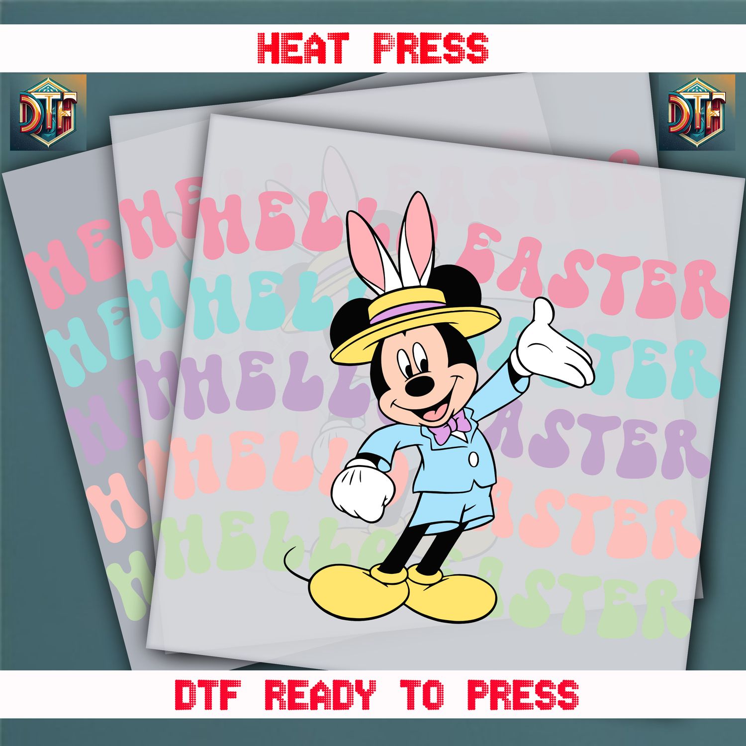 Ready To Press  Hello Easter Mickey Transfers