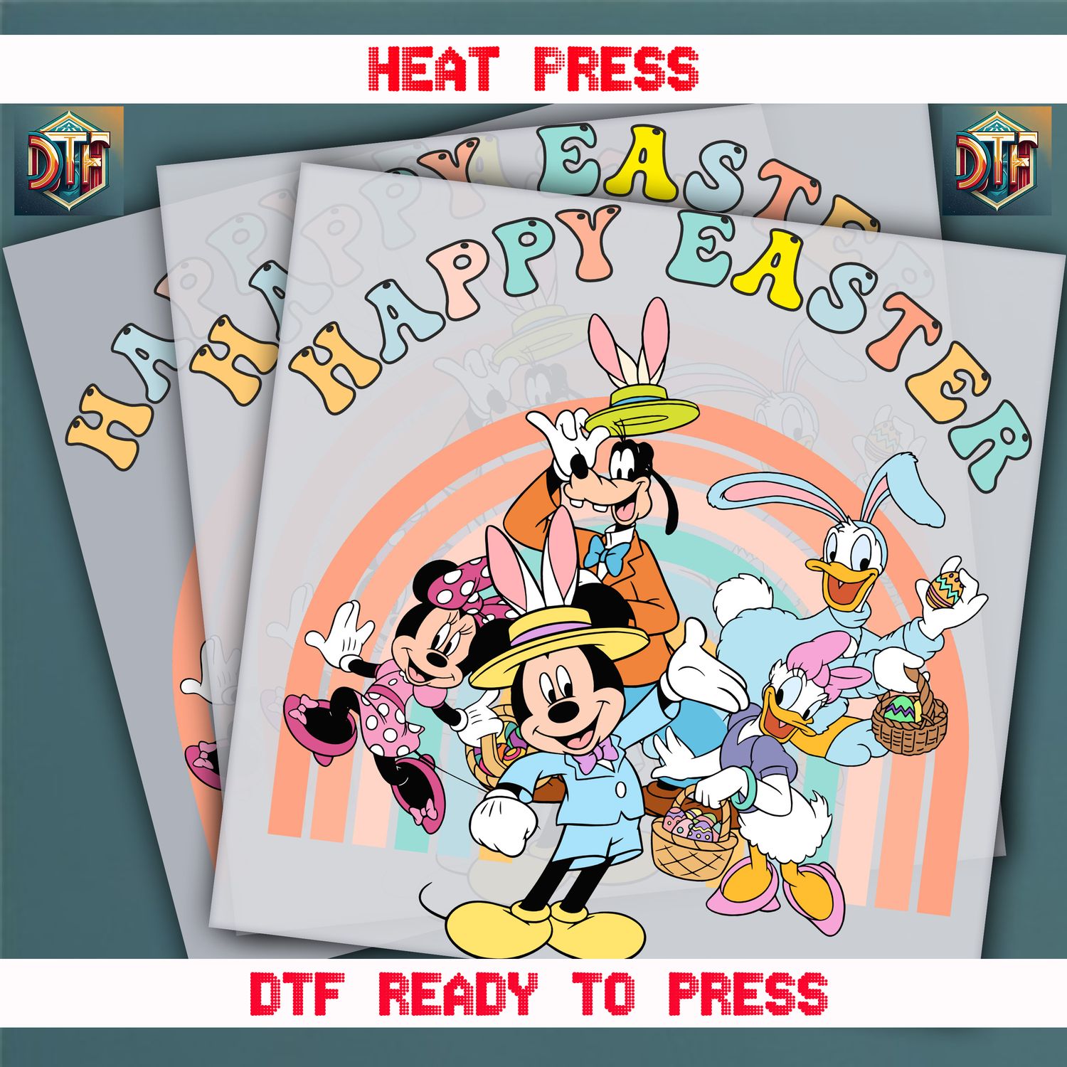 Ready To Press Happy Easter Disney Friends Transfers
