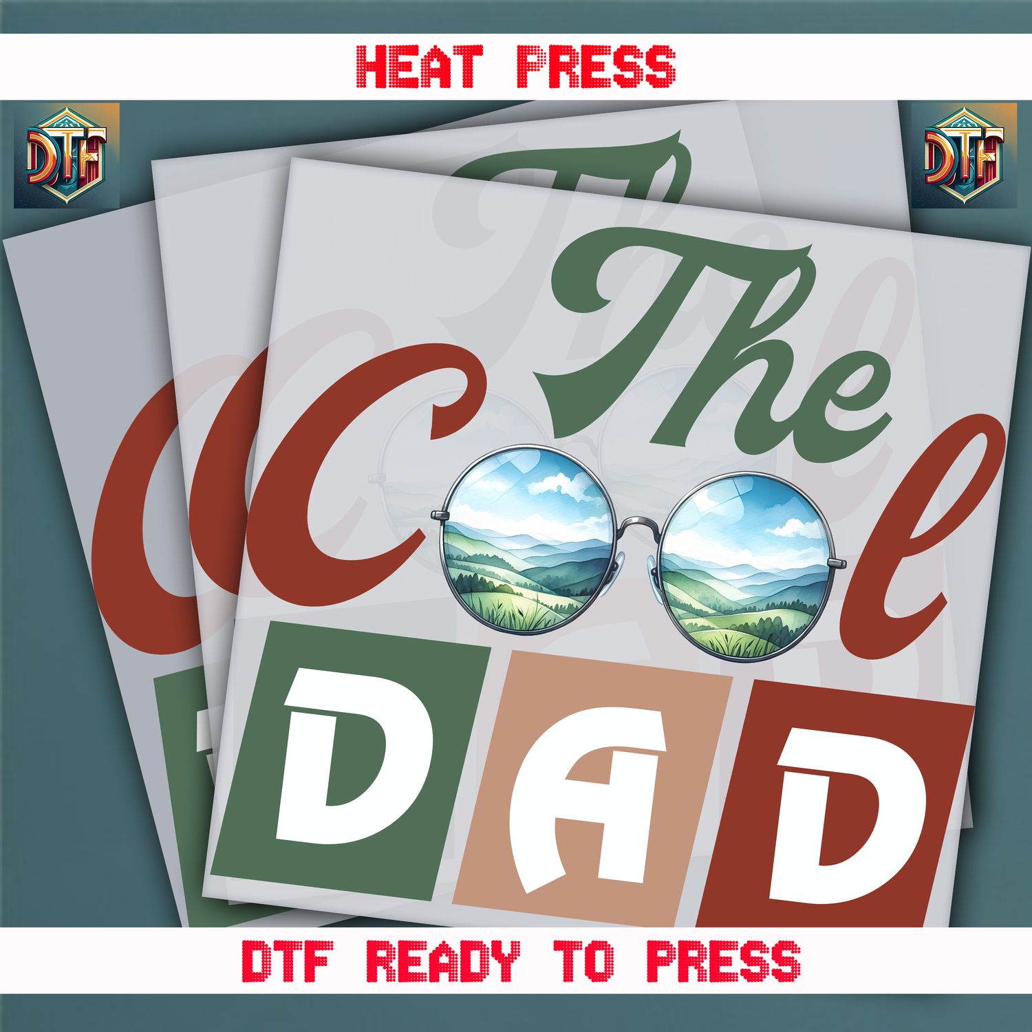 Ready To Press The Cool Dad Ever DTF Transfers