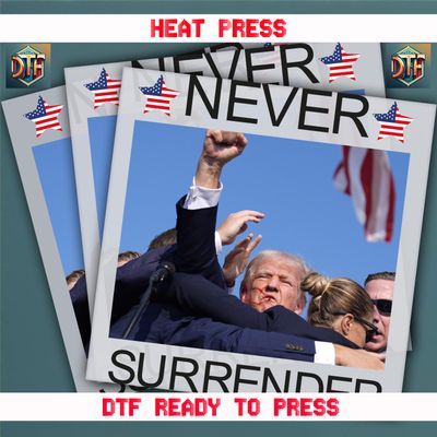 Ready To Press Never Surrender DTF Transfers