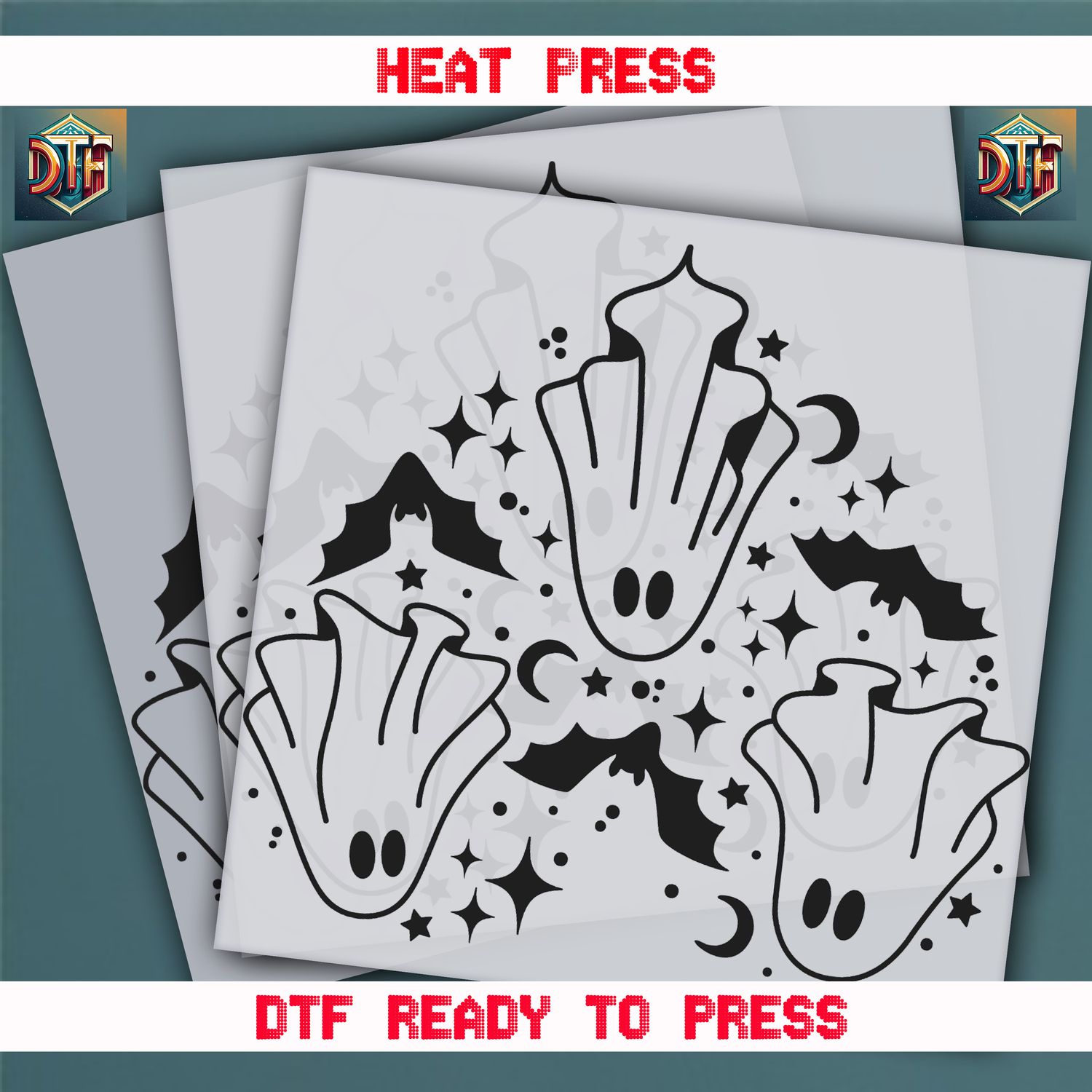 Ready To Press Ghost DTF Transfers