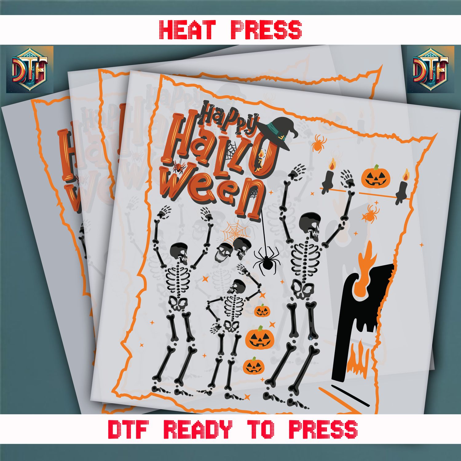 Ready To Press Happy Halloween DTF Transfers