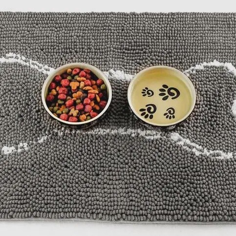 Soggy Doggy Slopmat: Grey with light grey bone