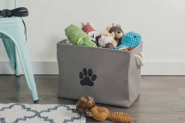 Pet Bin Paw Grey