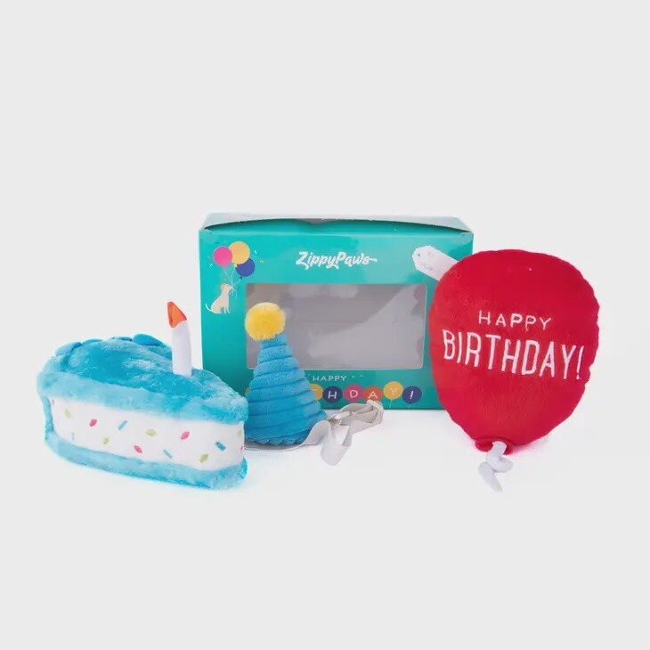 Zippy Paws Birthday Box 3 pc- Blue