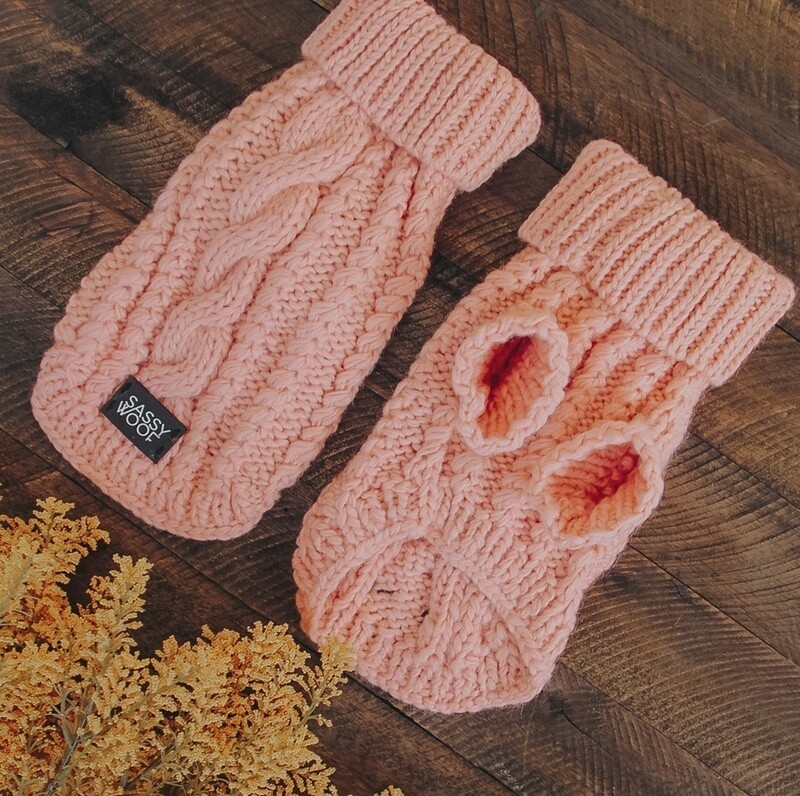 Cable Knit Sweater- Pink