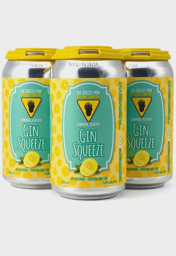 GRIZZLY PAW GIN SQUEEZE 355ML 6X4PK, Size: 4 Cans