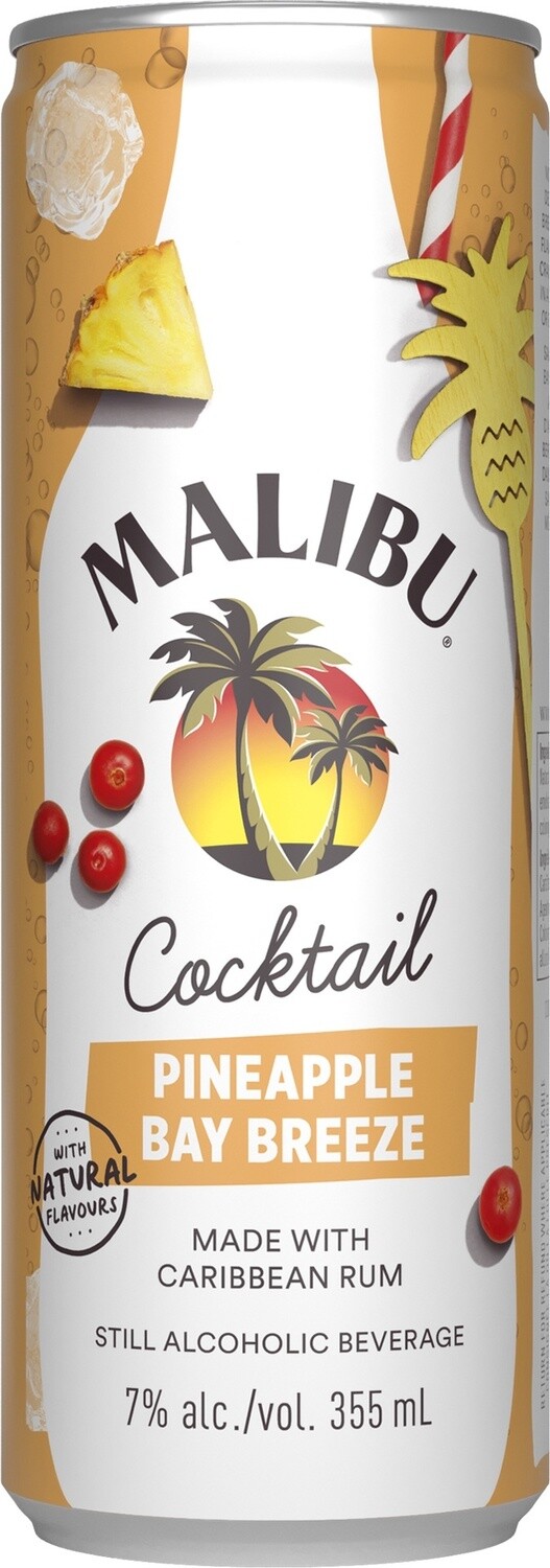 MALIBU PINEAPPLE BAY BREEZE, Size: 4 Cans