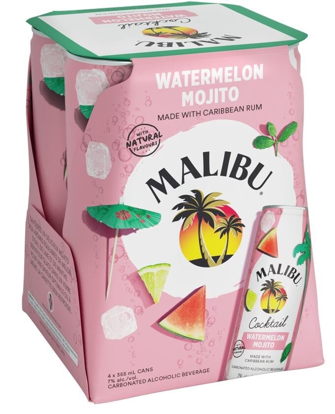 MALIBU WATERMELON MOJITO, Size: 4 Cans