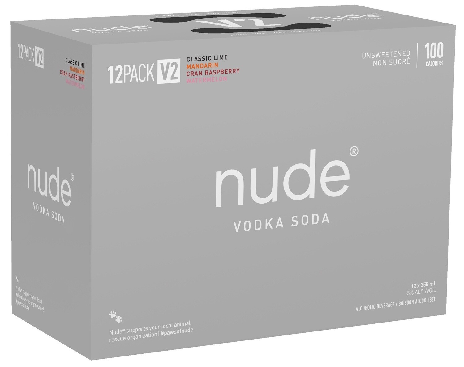 NUDE VODKA SODA V2 MIXER, Size: 12 Cans